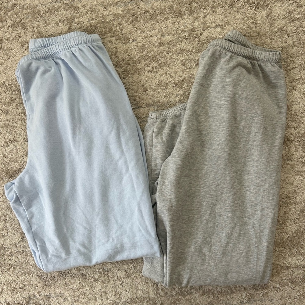 Offline by Aerie Bundle Set of 2 Light Blue and Heather Gray OTT Jogger Pants